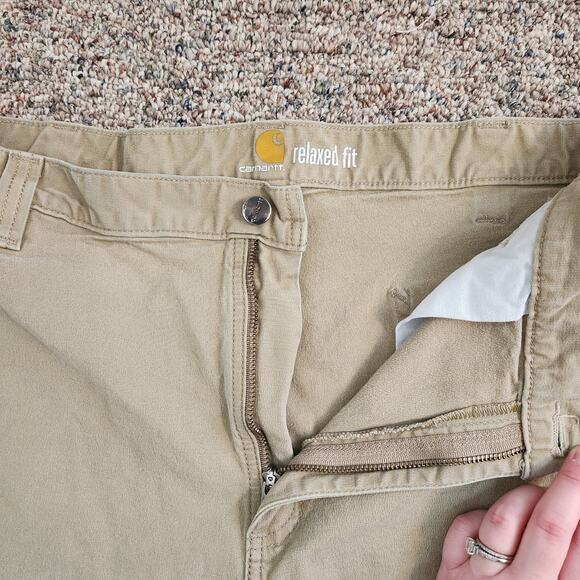 Carhartt khaki utility Relaxed Fit canvas pants 40 x 30 - Picture 3 of 8